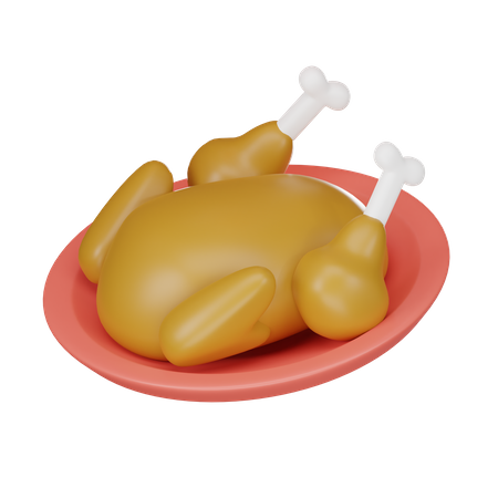 Roasted Chicken  3D Icon