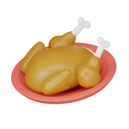Fried Turkey Isometric 3 D Icon 3D Icon
