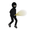 3d thief with torch illustration