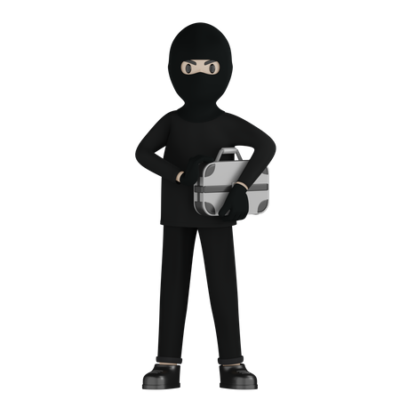 Robber Robbed Suitcase  3D Icon