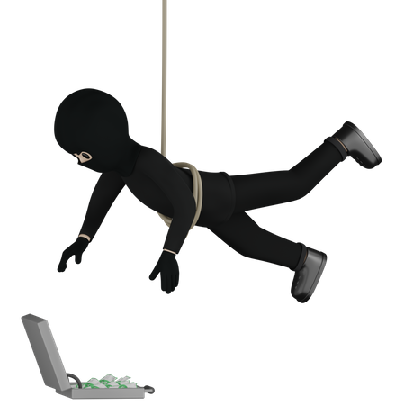 Robber Robbing Suitcase  3D Icon