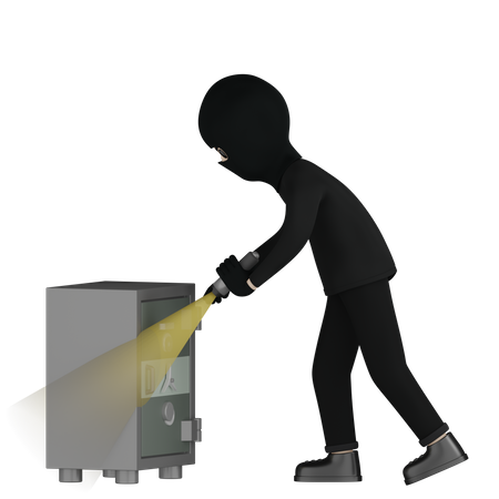 Robber Robbing Vault  3D Icon
