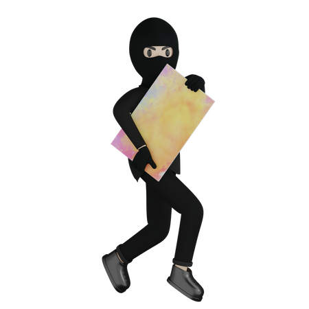 Robber Steal Painting  3D Icon
