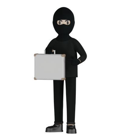 Robber Steal Suitcase  3D Icon