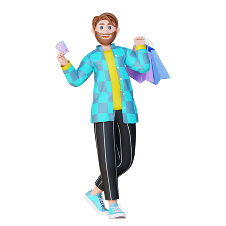 Robert Holding A Card  3D Illustration