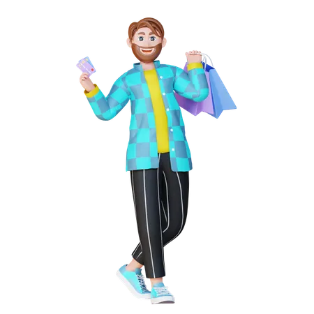 Robert Holding A Card  3D Illustration