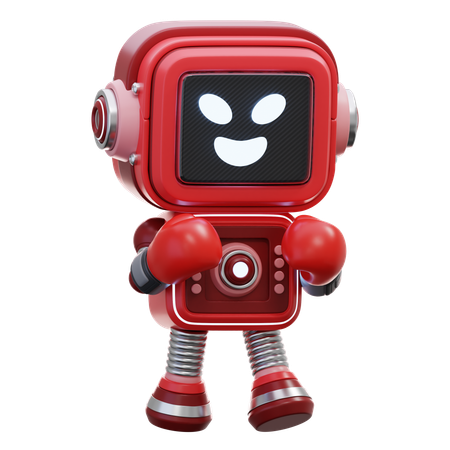 Robô boxer  3D Illustration