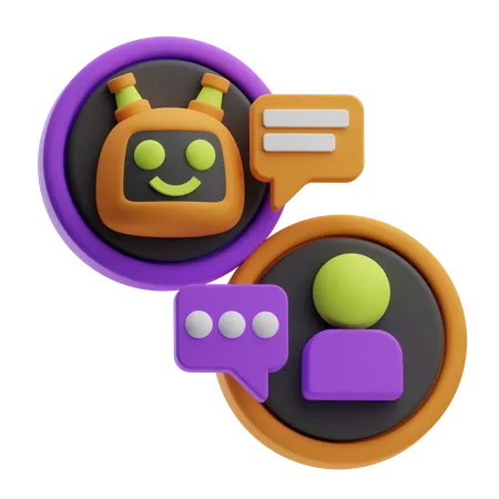 Bate-papo robô  3D Icon