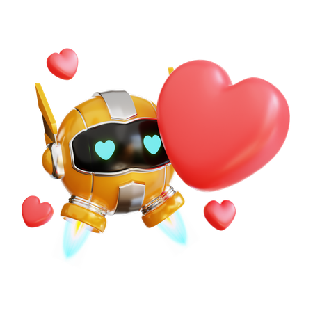 Robô com amor  3D Illustration