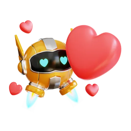 Robô com amor  3D Illustration