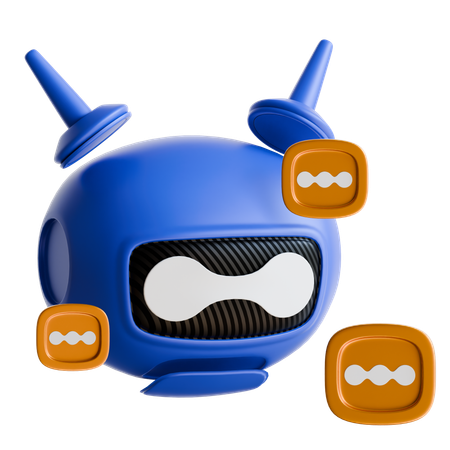 Robô com balões de fala  3D Icon