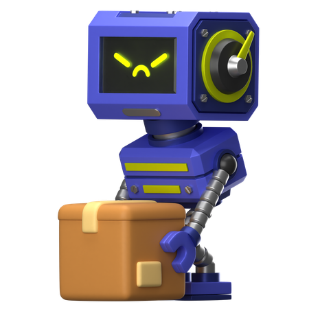 Robô com caixa  3D Icon