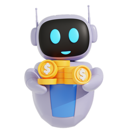 Robô com dinheiro  3D Icon