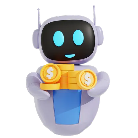 Robô com dinheiro  3D Icon