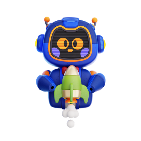 Robô com foguete  3D Icon