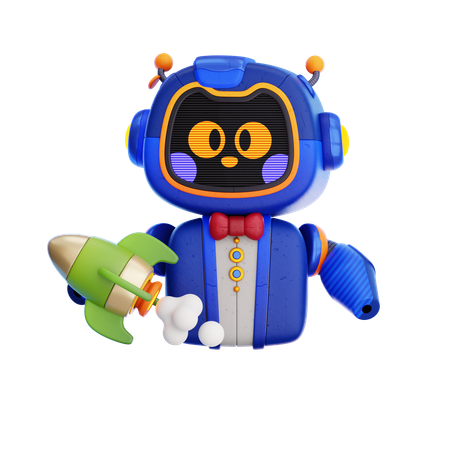 Robô com foguete  3D Icon