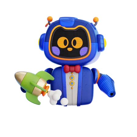 Robô com foguete  3D Icon