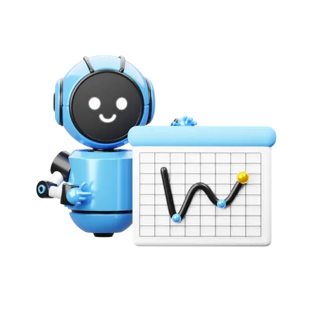 Robô com gráfico gráfico  3D Icon