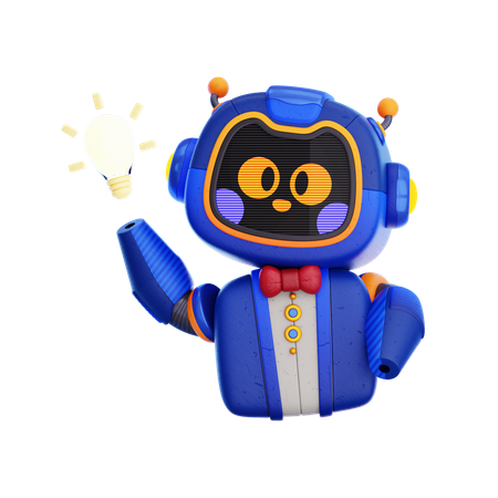 Robô com ideia  3D Icon