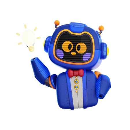 Robô com ideia  3D Icon