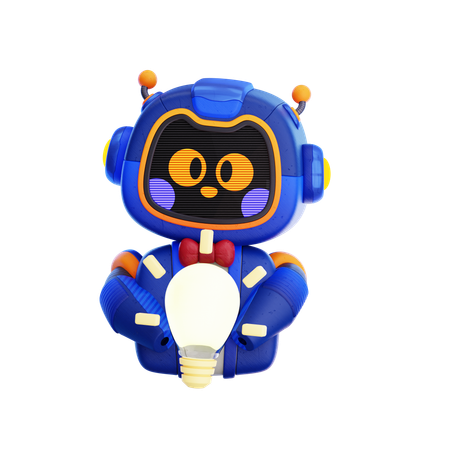 Robô com ideia  3D Icon