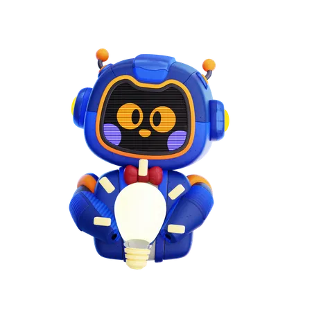 Robô com ideia  3D Icon