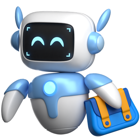 Robô com uma maleta  3D Illustration