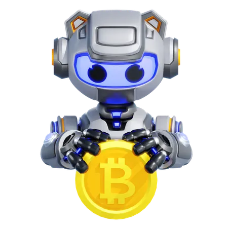 Criptomoeda robô  3D Illustration