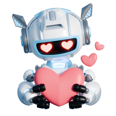 Robô dá amor  3D Illustration