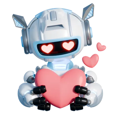 Robô dá amor  3D Illustration