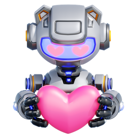 Robô dá amor  3D Illustration