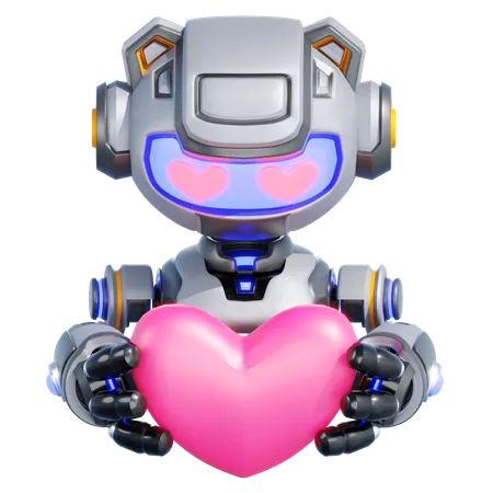 Robô dá amor  3D Illustration