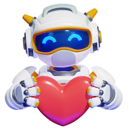 Robô dá amor  3D Illustration