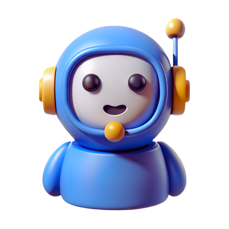 Robô de suporte de bate-papo  3D Icon