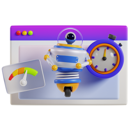 Robô de velocidade de site otimizado  3D Icon