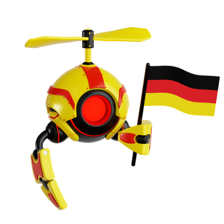 Robô drone segurando bandeira alemã  3D Icon