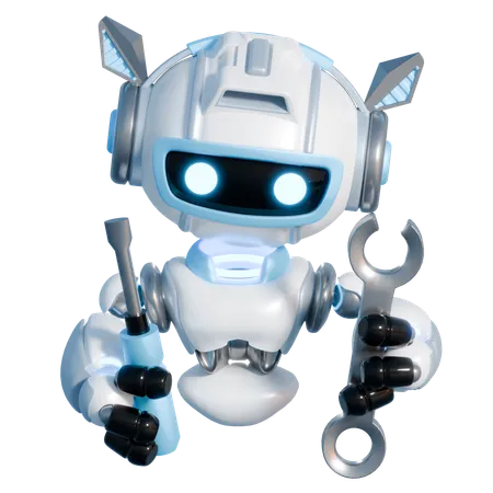 Robô em manutenção  3D Illustration