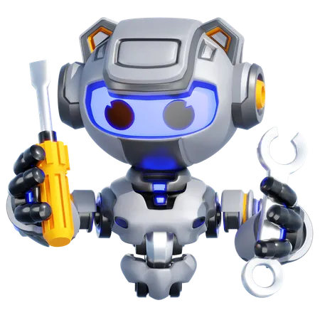 Robô em manutenção  3D Illustration