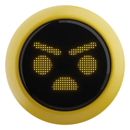 Robo Emoticon Com Expressao Irritada 3D Emoji