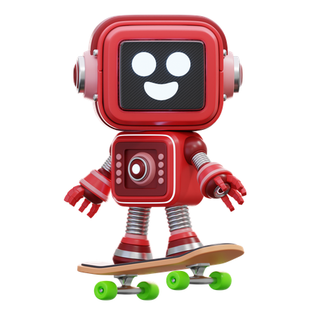 Robô jogando skate  3D Icon