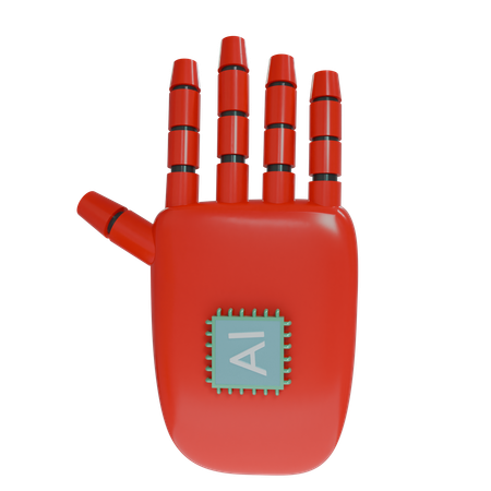 Mão Robô HandUp Vermelho  3D Icon