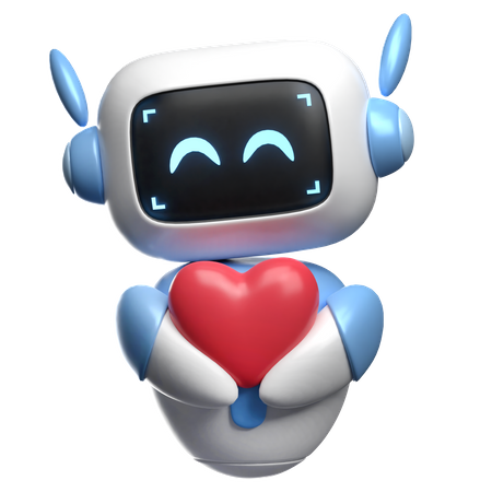 Robô dando coração  3D Icon