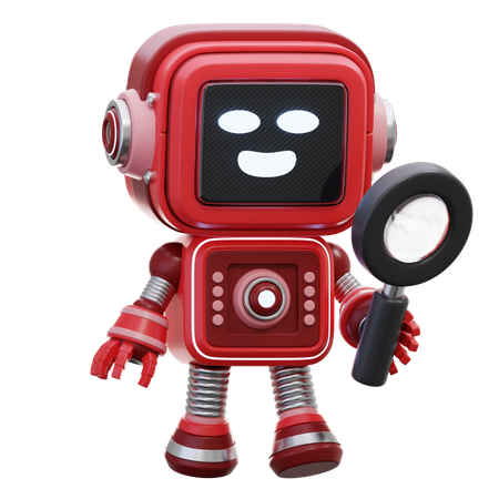 Robô segurando uma lupa  3D Icon