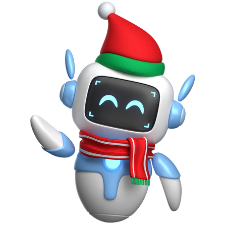 Traje de natal de robô  3D Illustration