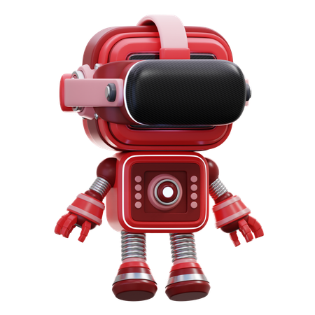 Robô usando óculos vr  3D Illustration