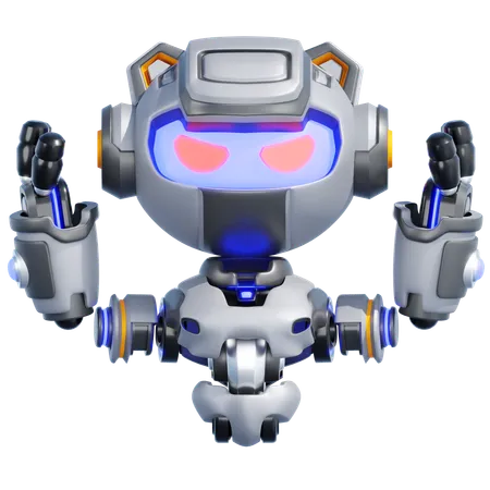 Robô com raiva  3D Illustration