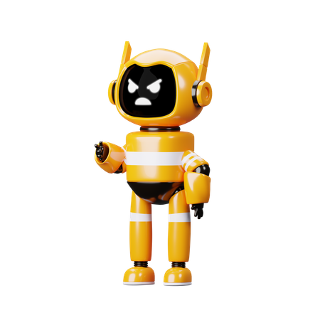 Robô com raiva  3D Illustration