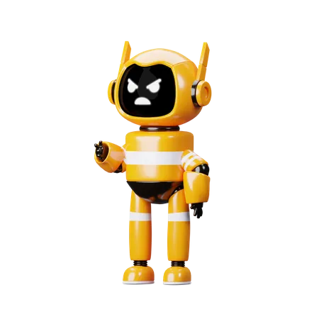 Robô com raiva  3D Illustration