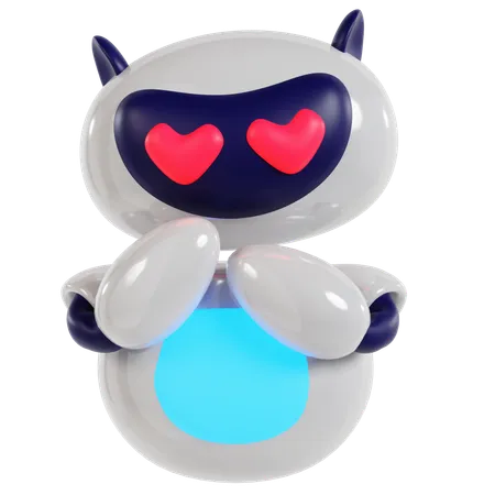 Exibição de abraço amoroso do robô  3D Illustration