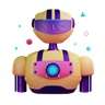 3d robot head emoji